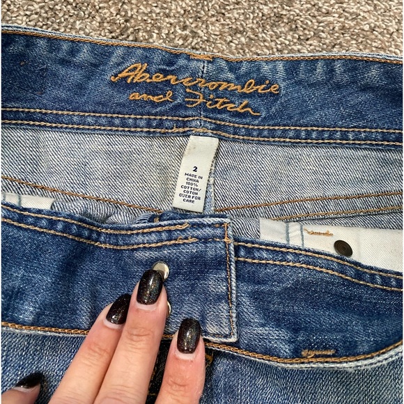 Abercrombie & Fitch Denim Jean Skirt Distressed Frayed - Picture 3 of 6
